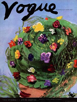 Wall Art featuring the photograph Vogue Magazine Cover Featuring A Woman Wearing #2 by Carl Oscar August Erickson