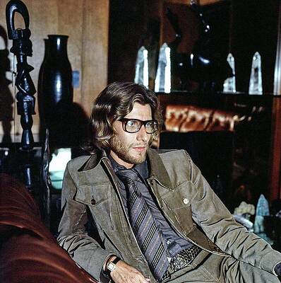 Yves Saint Laurent Relaxing at Home Photograph