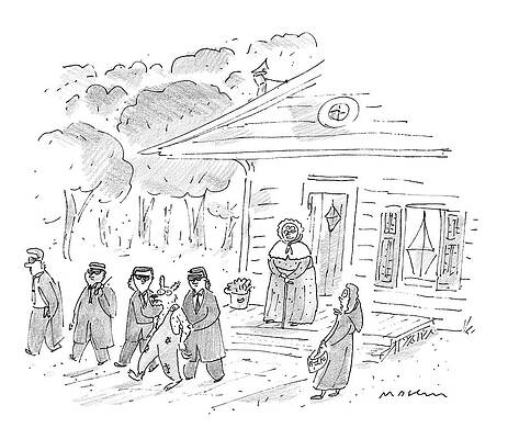 Fairy Tale Drawing - My, My, Grandma, What Tight Security You Have! by Michael Maslin