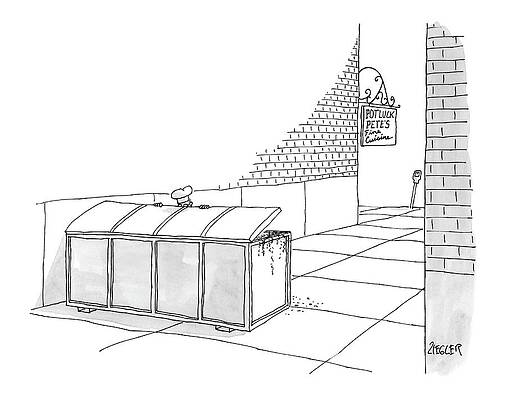 Background Drawing - New Yorker September 5th, 2005 by Jack Ziegler