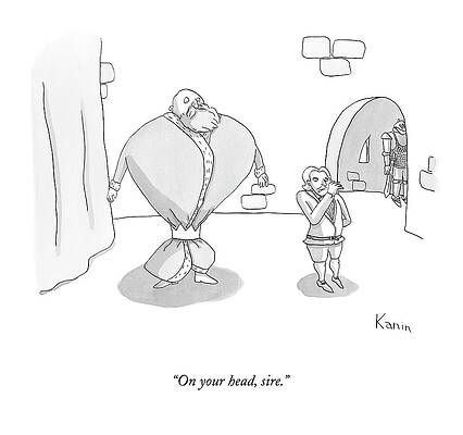 Crown Wall Art featuring the drawing On Your Head by Zachary Kanin