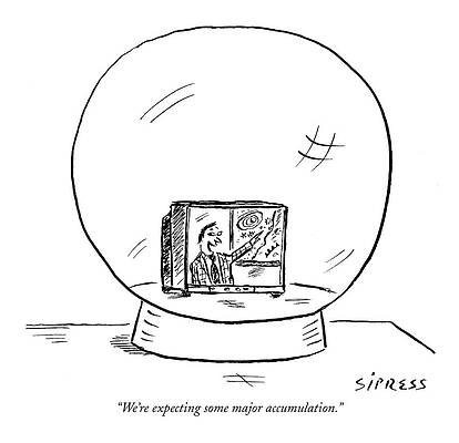 Forecaster Inside a Crystal Ball Drawing