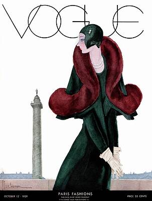Elegant Vogue Cover with Woman in Fur Photograph
