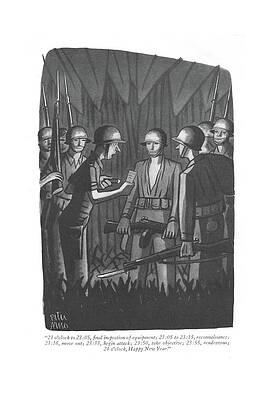 Celebration Drawing - 23 O'clock To 23:05 by Peter Arno