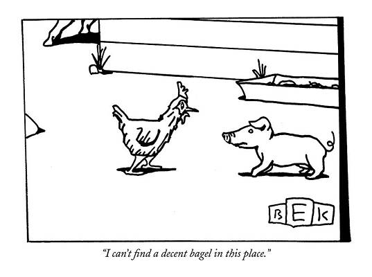 Pig Drawing - I Can't Find A Decent Bagel In This Place by Bruce Eric Kaplan