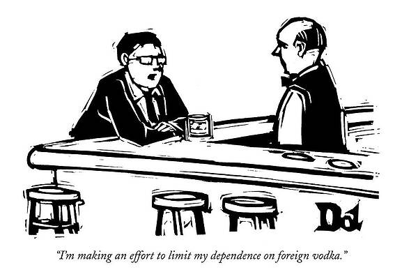 Limit Drawing - I'm Making An Effort To Limit My Dependence by Drew Dernavich