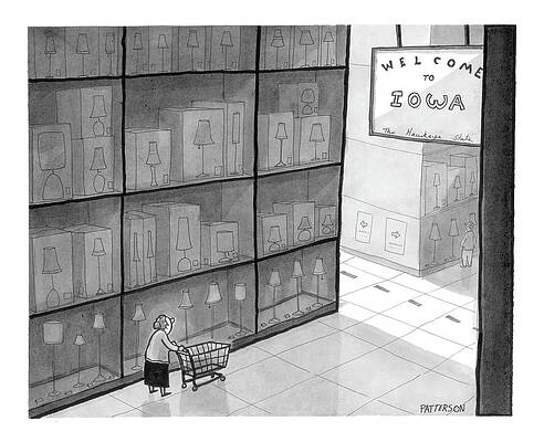 Iowa Wall Art featuring the drawing New Yorker October 16th, 2006 by Jason Patterson