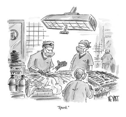 Surgical Team Discussing Spork Wall Art