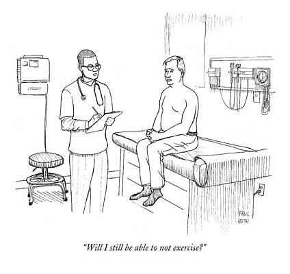 Humorous Doctor Visit Scene Drawing