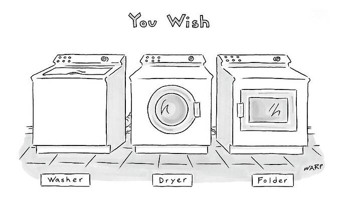 Humorous Laundry Cartoon Drawing