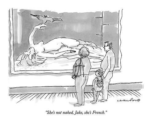 Museum Visitors Viewing a Painting Wall Art