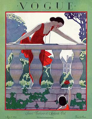 Vintage Vogue Cover with Elegant Woman Photograph