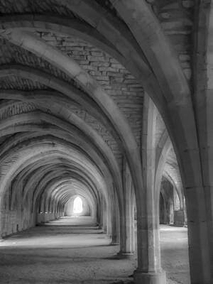 Architecture Wall Art featuring the photograph Church Archways In Black And White #3 by Sue Leonard