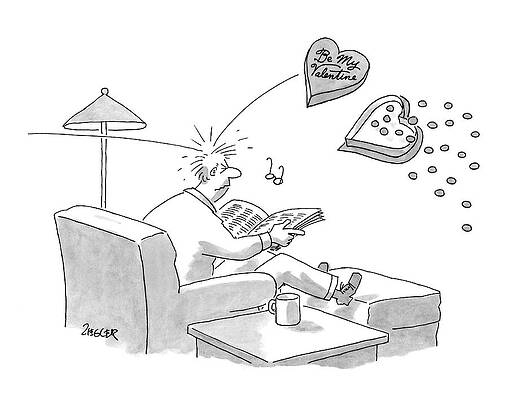 Valentine Drawing - New Yorker February 11th, 2008 by Jack Ziegler