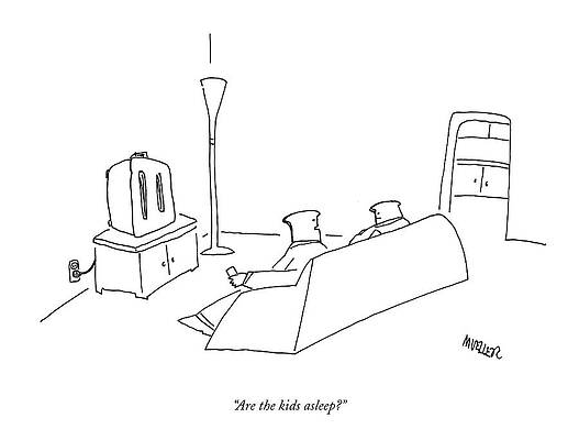 Invention Drawing - Are The Kids Asleep? by Peter Mueller