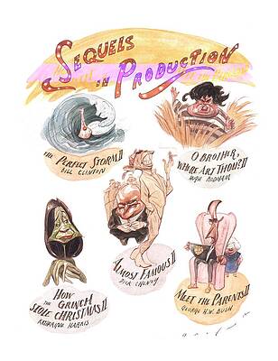 Hollywood Wall Art featuring the drawing New Yorker March 26th, 2001 by Steve Brodner