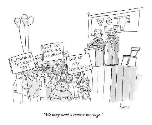 Humorous Political Rally Cartoon Drawing
