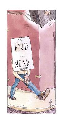 Near Wall Art featuring the drawing New Yorker March 17th, 2003 by Barry Blitt