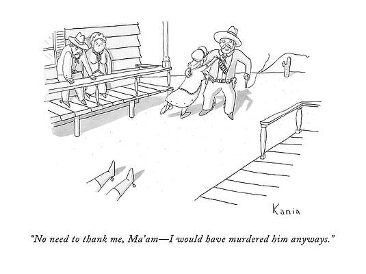 Gun Drawing - No Need To Thank by Zachary Kanin