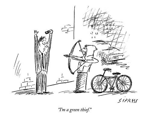 Green Drawing - I'm A Green Thief by David Sipress