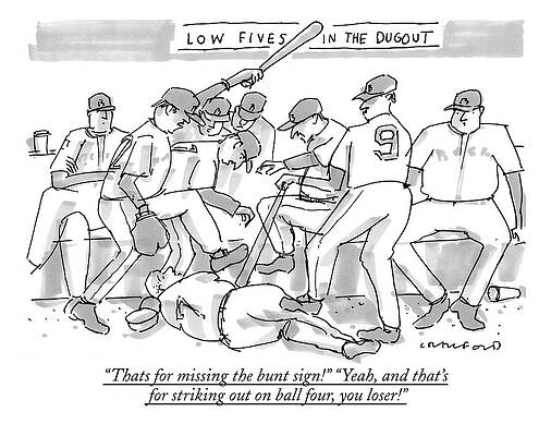 Rest Drawing - Thats For Missing The Bunt Sign! yeah by Michael Crawford