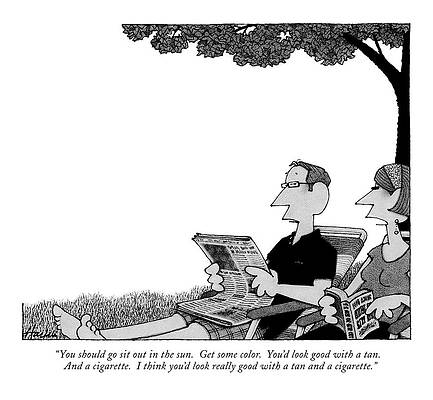 Shade Wall Art featuring the drawing You Should Go Sit Out In The Sun.  Get Some by William Haefeli