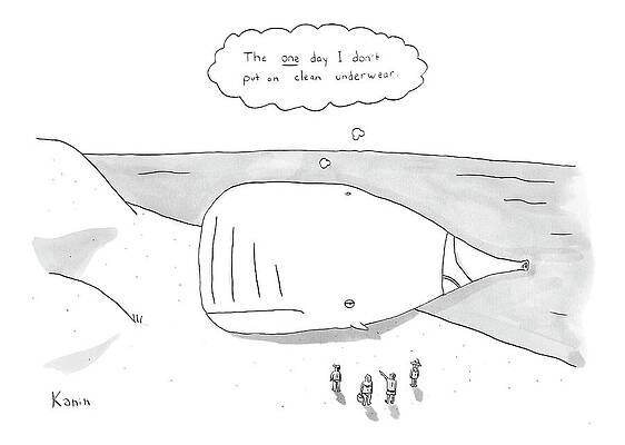 Thinking Wall Art featuring the drawing New Yorker January 28th, 2008 by Zachary Kanin