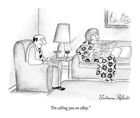 Computer Drawing - I'm Selling You On Ebay by Victoria Roberts