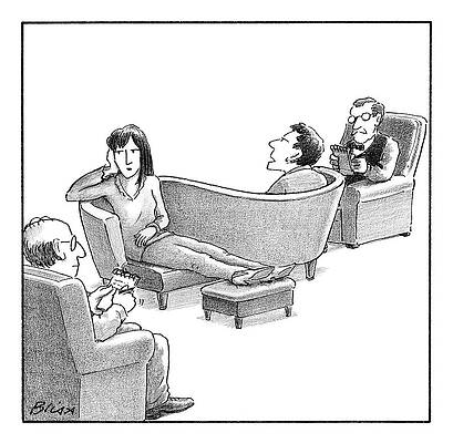 Couple Drawing - Couples Therapy by Harry Bliss