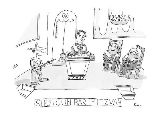 Jewish Wall Art featuring the drawing New Yorker April 23rd, 2007 by Zachary Kanin