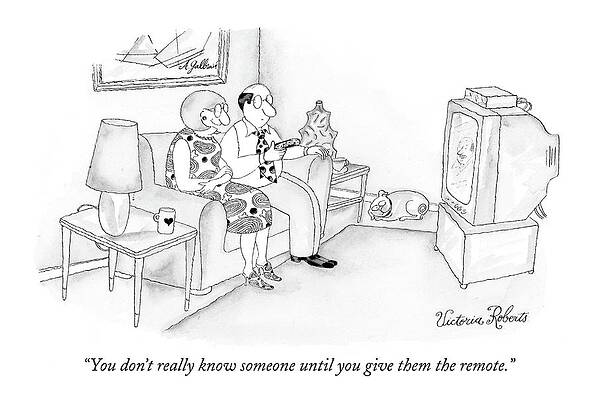 Remote Wall Art featuring the drawing You Don't Really Know Someone Until You Give by Victoria Roberts