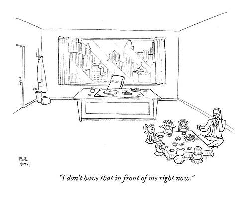 Stuffed Animal Wall Art featuring the drawing I Don't Have That In Front Of Me Right Now by Paul Noth