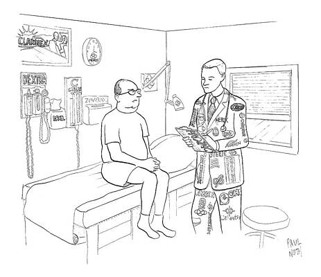 Patient Drawing - New Yorker July 7th, 2008 by Paul Noth