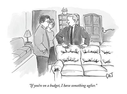 Humorous Furniture Shopping Drawing