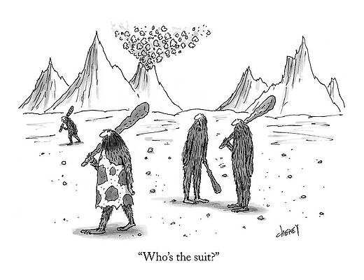 Fashion Drawing - Who's The Suit? by Tom Cheney