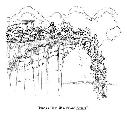 Word Drawing - Wait A Minute.  We're Lemurs!  Lemurs! by Paul Noth