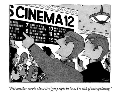 Movie Wall Art featuring the drawing Not Another Movie About Straight People In Love by William Haefeli