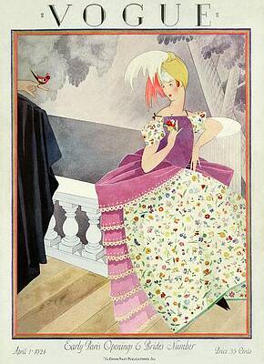 Elegant Woman on Vintage Vogue Cover Wall Art