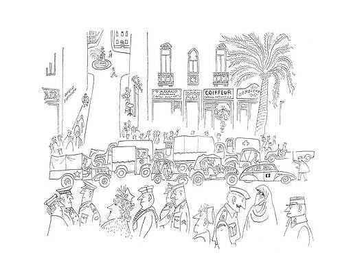 Combat Drawing - New Yorker April 29th, 1944 #4 by Saul Steinberg