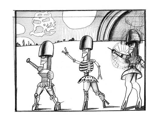 Native Drawing - New Yorker February 23rd, 1976 #4 by Saul Steinberg