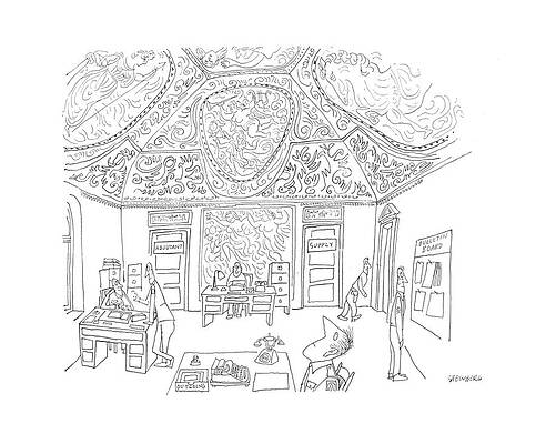 Ornate Ceiling in Office Drawing