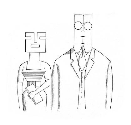 Professional Drawing - New Yorker May 5th, 1962 #4 by Saul Steinberg