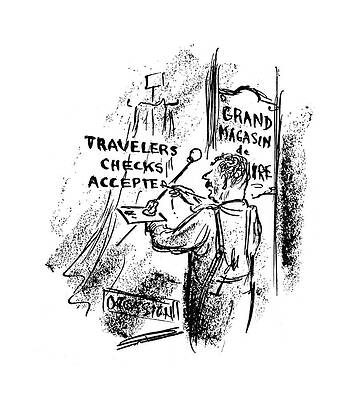 Curtain Drawing - New Yorker October 28th, 1944 #4 by Alan Dunn