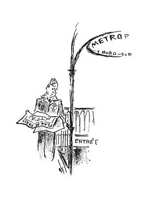 Paris Drawing - New Yorker September 30th, 1944 #4 by Alan Dunn