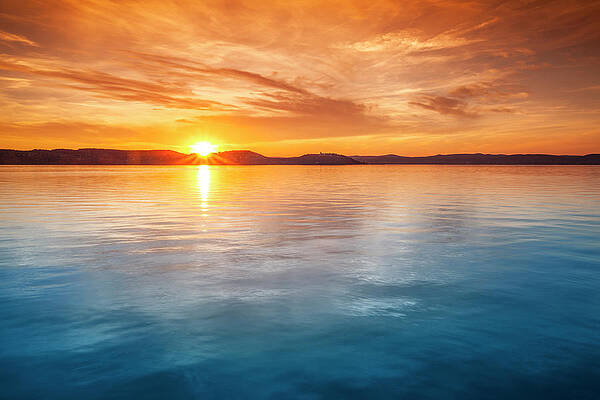 Stunning Sunset Over Calm Lake Wall Art