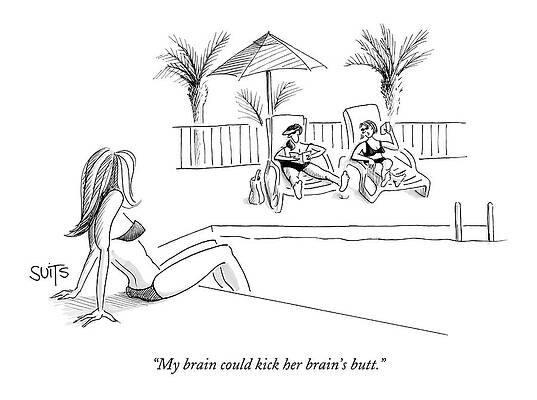Youth Drawing - My Brain Could Kick Her Brain's Butt by Julia Suits