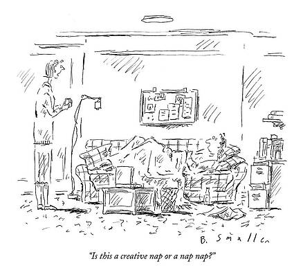 Dream Wall Art featuring the drawing Is This A Creative Nap Or A Nap Nap? by Barbara Smaller