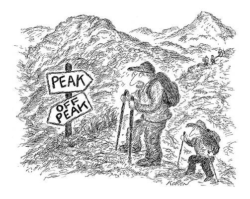 Hiking Drawing - New Yorker April 18th, 2005 by Edward Koren