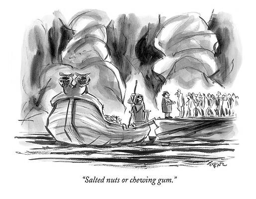 Salt Wall Art featuring the drawing Salted Nuts Or Chewing Gum? by Lee Lorenz