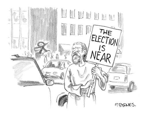 Near Wall Art featuring the drawing New Yorker November 1st, 2004 by Pat Byrnes